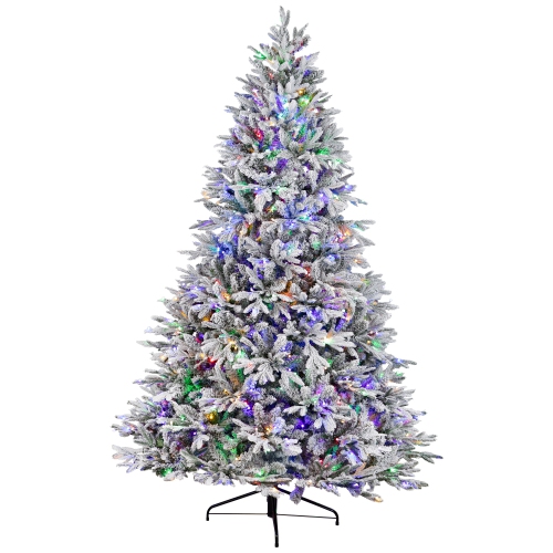 Real Touch™ Elite Pre-Lit Flocked Yukon Pine IPT Artificial Christmas Tree - 9' Dual Color LED