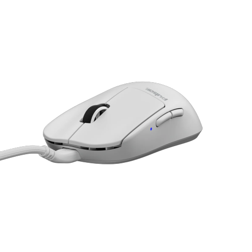 Pulsar X2A Wired Gaming Mouse - Ultra-Lightweight 55 g, Ambidextrous, PAW3395 Sensor, 1000 Hz Polling Rate, Superflex Paracord Cable, White