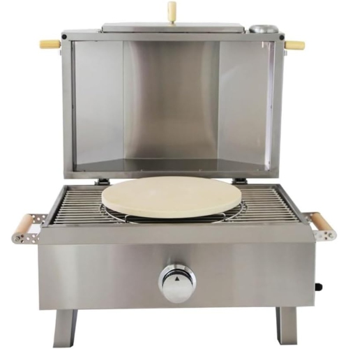 CROWN Portable Gas Pizza Oven - 20,000 BTU Indoor/Outdoor Cooking - Propane Fueled Pizza Oven with Built in Barbeque Grill - Lightweight Design for
