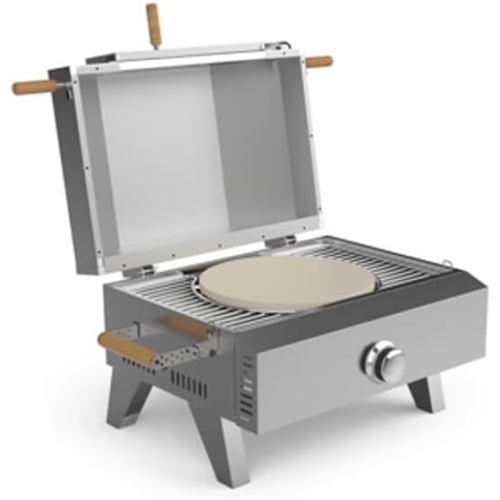 CROWN Portable Gas Pizza Oven - 20,000 BTU Indoor/Outdoor Cooking - Propane Fueled Pizza Oven with Built in Barbeque Grill - Lightweight Design for