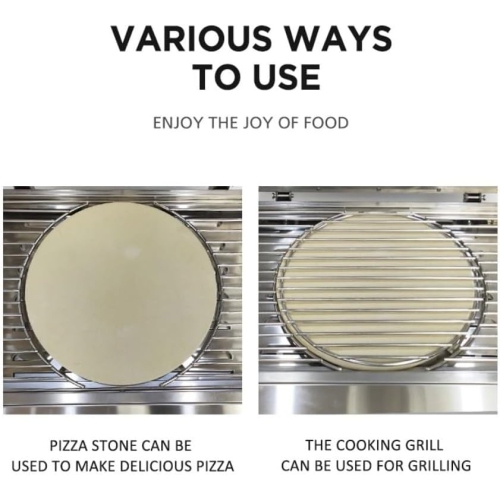 CROWN Portable Gas Pizza Oven - 20,000 BTU Indoor/Outdoor Cooking - Propane Fueled Pizza Oven with Built in Barbeque Grill - Lightweight Design for