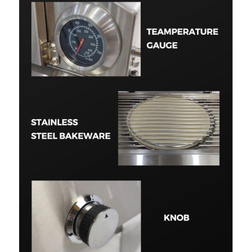 CROWN Portable Gas Pizza Oven - 20,000 BTU Indoor/Outdoor Cooking - Propane Fueled Pizza Oven with Built in Barbeque Grill - Lightweight Design for