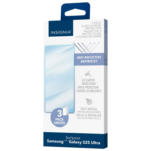 Protecteur d'écran en verre antireflet d'Insignia pour Galaxy S25 Ultra - Paquet de 3 - Exclusivité de Best Buy