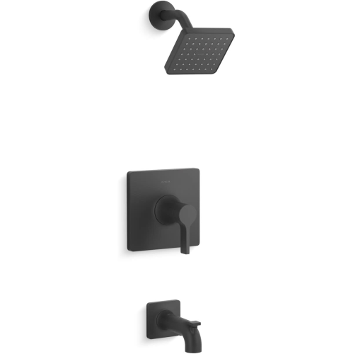 Image 1 of 3.. KOHLER TS28127-4G-BL Venza Rite-Temp 1.75 gpm Bath and Shower Faucet Trim Set, Matte Black