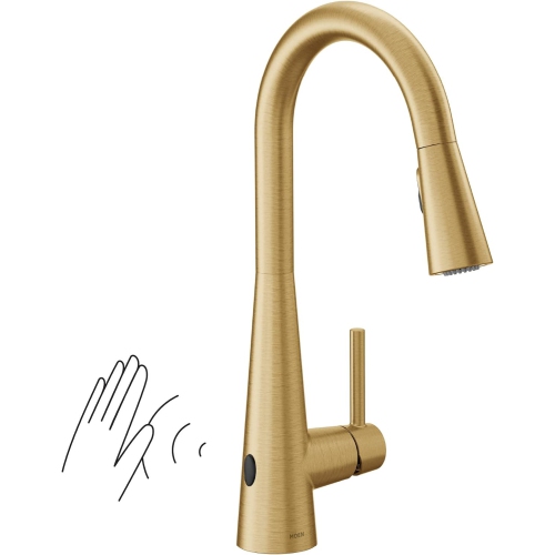 MOEN  Sleek Motionsense Wave Sensor Touchless One Handle High Arc Pulldown Modern Kitchen Faucet Featuring Power Clean