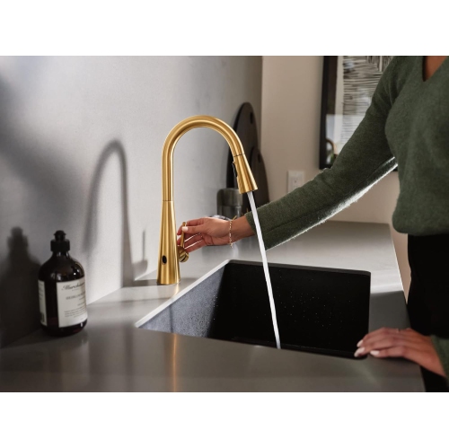 Robinet de cuisine moderne MotionSense Wave Sensor sans contact à une poignée à arceau élevé et à tirage puissant de Moen