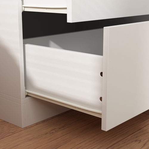 Homsee Multi-Functional Wardrobe Armoire with Hanging Rod, Adjustable Shelves, and Two Spacious Drawers for Bedroom Storage White