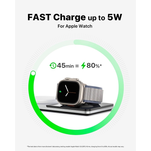 3 in 1 Wireless Charging Station for Apple Device: Fast Charging Station for iPhone and Watch with MagSafe, Foldable Charger Stand for iPhone 12-16 &