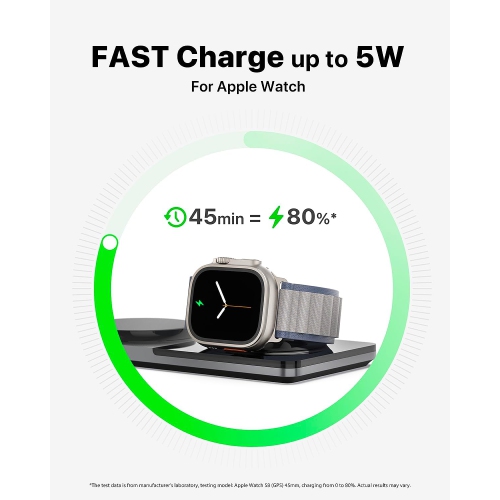 3 in 1 Wireless Charging Station for Apple Device: Fast Charging Station for iPhone and Watch with MagSafe, Foldable Charger Stand for iPhone 12-16 &