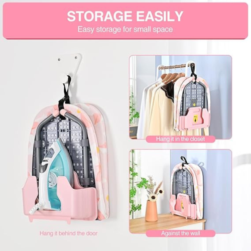 Foldable Ironing Board with Iron Holder, Tabletop Small Ironing Board with 2 Heat Resistant Ironing Covers, Portable Tabletop Ironing Board with