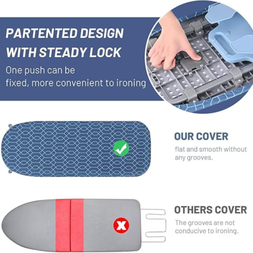 Foldable Ironing Board with Iron Holder, Tabletop Small Ironing Board with 2 Heat Resistant Ironing Covers, Portable Tabletop Ironing Board with