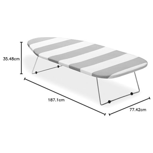 Tabletop Ironing Board, Grey/White Striped Cover