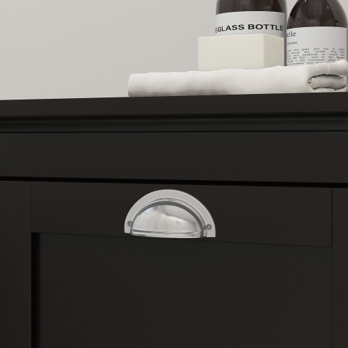 HOMCOM – Armoire de rangement inclinable pour laveuse et sécheuse, organisateur de rangement pour salle de bain, panier à linge inclinable à deux