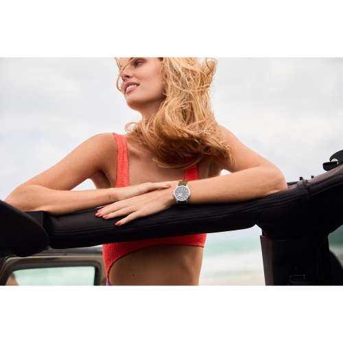 Citizen Mens Garrison Eco-Drive Watch 37mm Silver-Tone Stainless Steel Case Green Nylon Strap with Black Dial