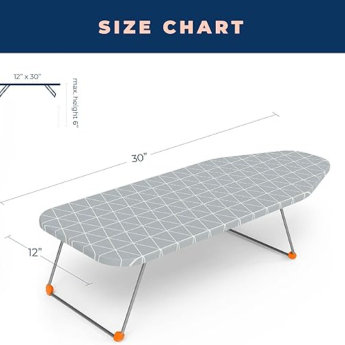 Tabletop Ironing Board with Folding Legs, Small Ironing Board with Thick Cotton Cover, Portable Mini Iron Board for Sewing, Craft Room, Household,