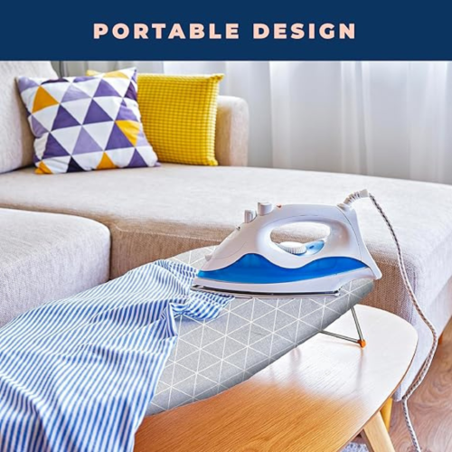 Tabletop Ironing Board with Folding Legs, Small Ironing Board with Thick Cotton Cover, Portable Mini Iron Board for Sewing, Craft Room, Household,