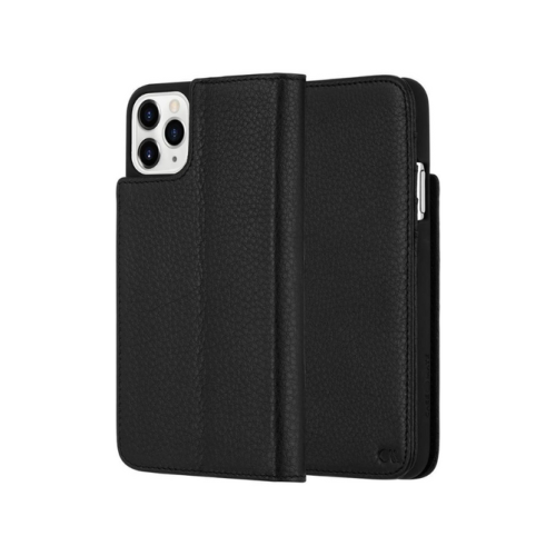 Étui de Case-Mate pour iPhone 11 Pro Max d'Apple | Étui portefeuille en cuir véritable noir