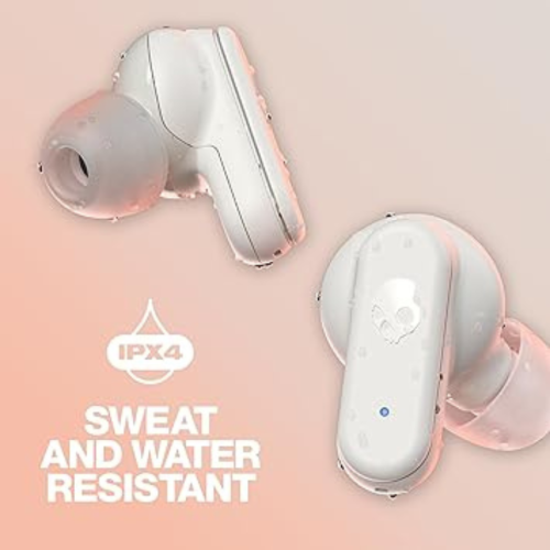 Dime 3 In-Ear Wireless Earbuds, 20 Hr Battery, Microphone, Works with iPhone Android and Bluetooth Devices - Bone/Orange Glow