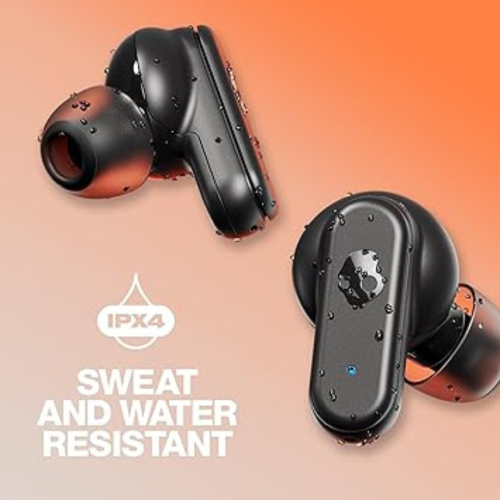 Dime 3 In-Ear Wireless Earbuds, 20 Hr Battery, Microphone, Works with iPhone Android and Bluetooth Devices - Bone/Orange Glow