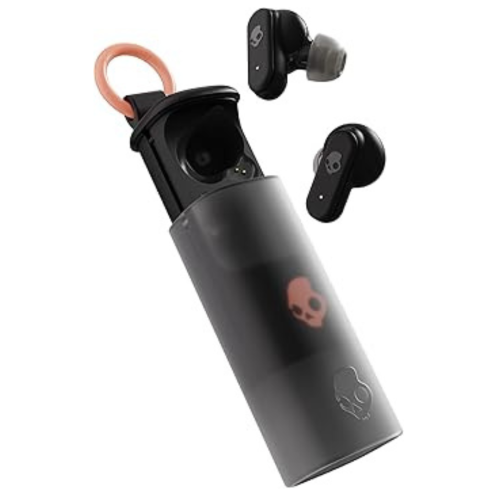 Dime 3 In-Ear Wireless Earbuds, 20 Hr Battery, Microphone, Works with iPhone Android and Bluetooth Devices - Bone/Orange Glow