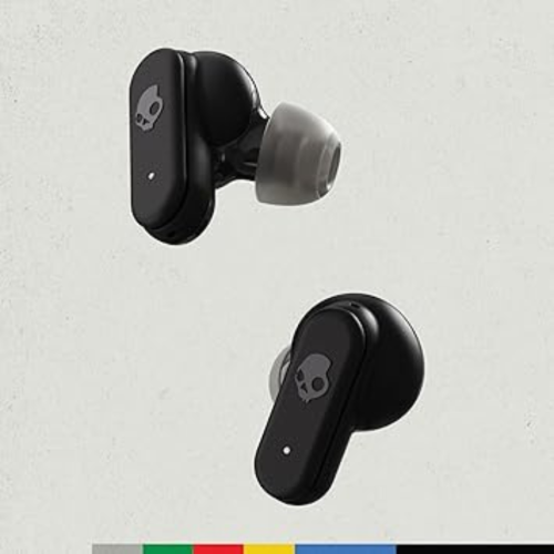 Dime 3 In-Ear Wireless Earbuds, 20 Hr Battery, Microphone, Works with iPhone Android and Bluetooth Devices - Bone/Orange Glow