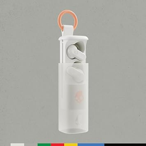 Dime 3 In-Ear Wireless Earbuds, 20 Hr Battery, Microphone, Works with iPhone Android and Bluetooth Devices - Bone/Orange Glow