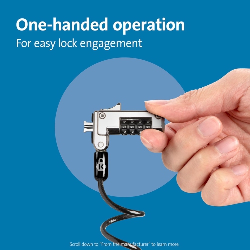 Cadenas à combinaison portatif mince NanoSaver de Kensington pour fente Nano