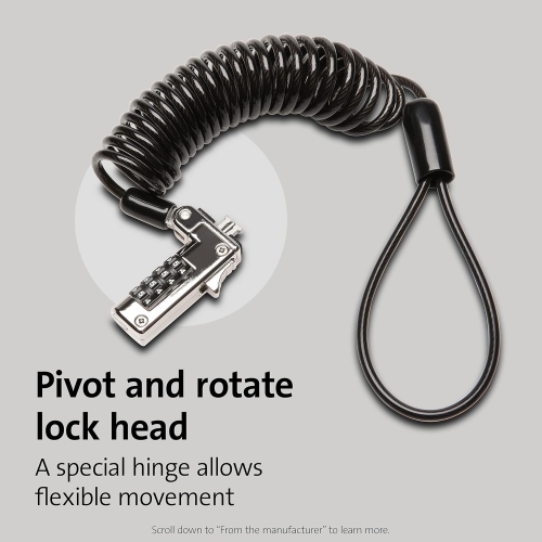 Cadenas à combinaison portatif mince NanoSaver de Kensington pour fente Nano