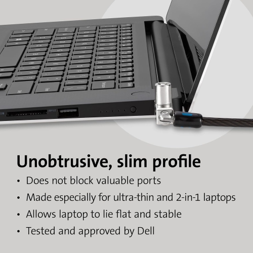 Kensington Slim N17 2.0 Keyed Dual Head Laptop Lock for Wedge-Shaped Slots