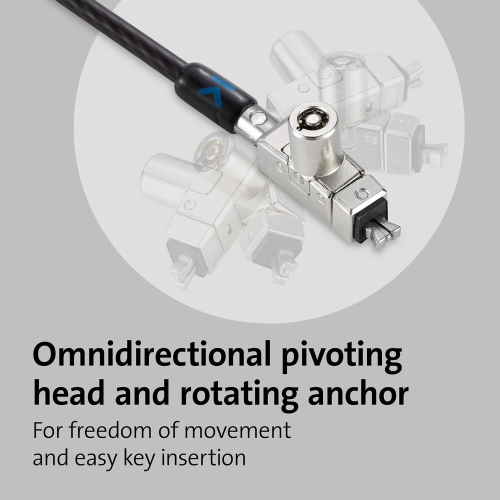 Kensington Slim N17 2.0 Keyed Dual Head Laptop Lock for Wedge-Shaped Slots