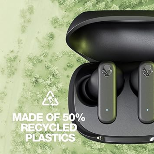Smokin' Buds in-Ear Wireless Earbuds, 20 Hr Battery, 50% Renewable Plastics, Microphone, Works with iPhone Android and Bluetooth Devices - Bone