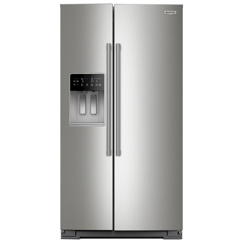 Maytag 36" 28.49 Cu. Ft. Side-By-Side Refrigerator w/Water & Ice Dispenser (MRSF6636RZ) - Fingerprint Resistant SS