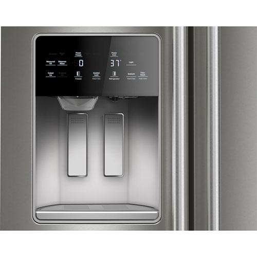 Réfrigérateur congélateur juxtaposé 36 po 20,85 pi³ avec distributeur d'eau et de glace de Maytag - Inox résistant aux traces de doigts