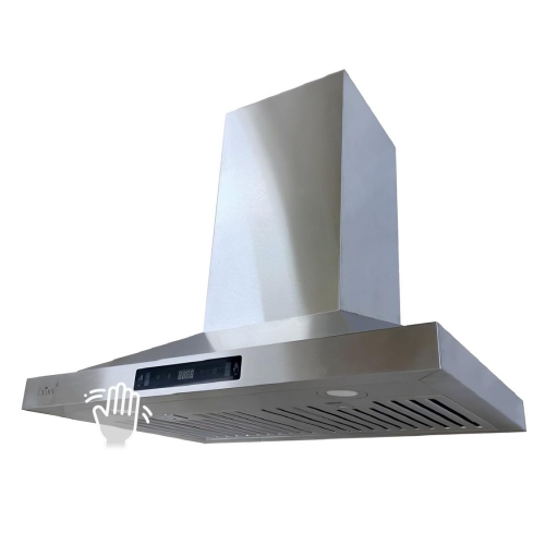 Crown 36 Inch Stainless Steel Wall Mount Range Hood - 900 CFM Powerful Ventilation with Gesture Control - Quiet Operation, LED Lighting & Baffle Filt