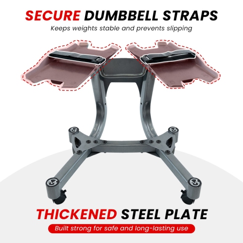 MotionGrey Adjustable Dumbbells Stand/Rack, Steel Dumbbell Stand Holder Weight Rack for Home Gym - SILVER