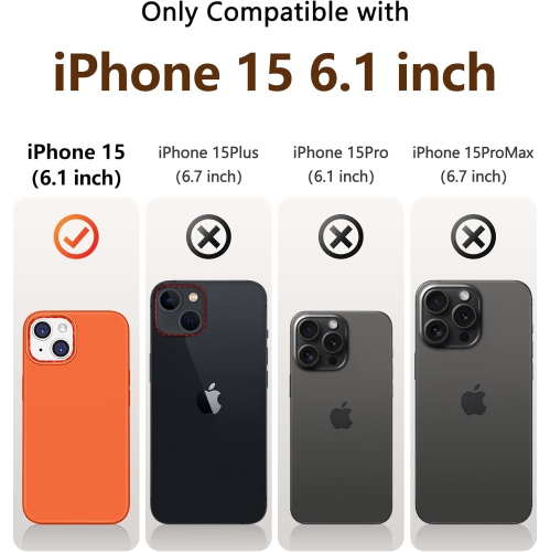 Liquid Silicone Slim Shockproof Protective Case for iPhone 15, Silky-Soft Touch Full-Body Protective Phone Case for iPhone 15