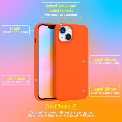 Liquid Silicone Slim Shockproof Protective Case for iPhone 15, Silky-Soft Touch Full-Body Protective Phone Case for iPhone 15