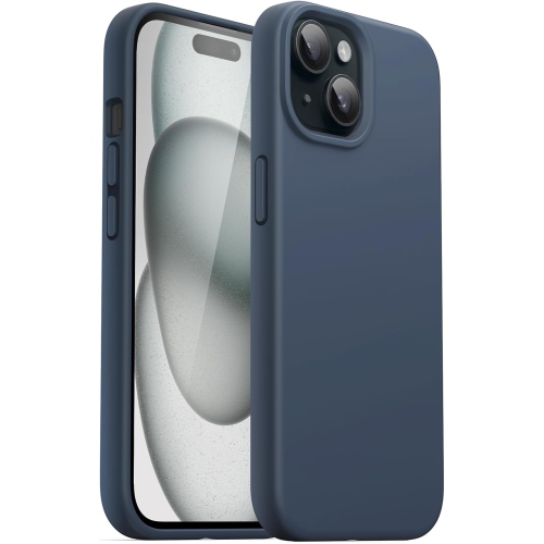 Liquid Silicone Slim Shockproof Protective Case for iPhone 15, Silky-Soft Touch Full-Body Protective Phone Case for iPhone 15