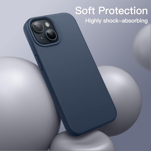 Liquid Silicone Slim Shockproof Protective Case for iPhone 15, Silky-Soft Touch Full-Body Protective Phone Case for iPhone 15