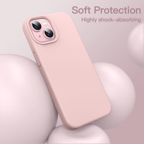 Liquid Silicone Slim Shockproof Protective Case for iPhone 15, Silky-Soft Touch Full-Body Protective Phone Case for iPhone 15