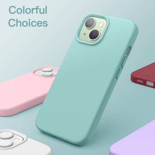 Liquid Silicone Slim Shockproof Protective Case for iPhone 15, Silky-Soft Touch Full-Body Protective Phone Case for iPhone 15