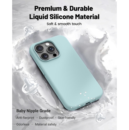 Étui de protection antichoc en silicone liquide pour iPhone 15 PRO MAX, étui protecteur intégral Silky-Soft Touch pour iPhone 15 PRO MAX