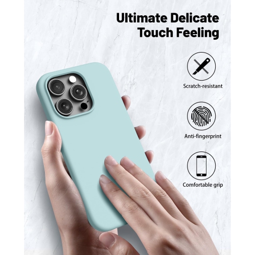 Étui de protection antichoc en silicone liquide pour iPhone 15 PRO MAX, étui protecteur intégral Silky-Soft Touch pour iPhone 15 PRO MAX