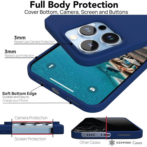 Liquid Silicone Slim Shockproof Protective Case for iPhone 15 PRO MAX, Silky-Soft Touch Full-Body Protective Phone Case for iPhone 15 PRO MAX