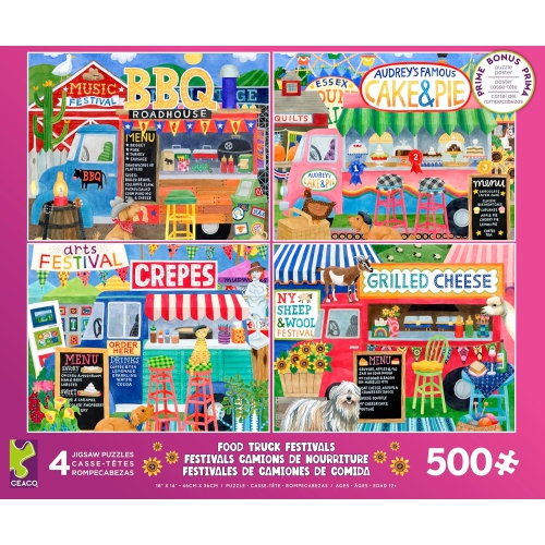 CEACO  - 4 In 1 Multipack - Food Trucks - (4) 500 Piece Jigsaw Puzzles