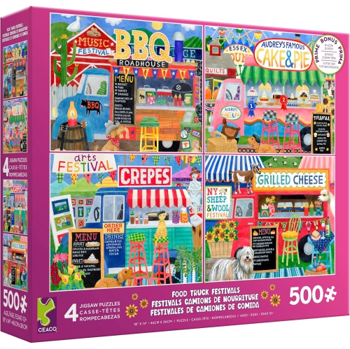 Ceaco - 4 in 1 Multipack - Food Trucks - 500 Piece Jigsaw Puzzles