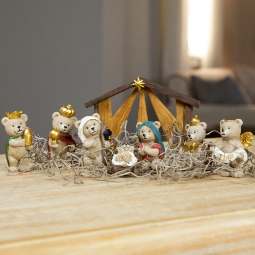 Bears Christmas Nativity Set - 4.5" - 8-Piece