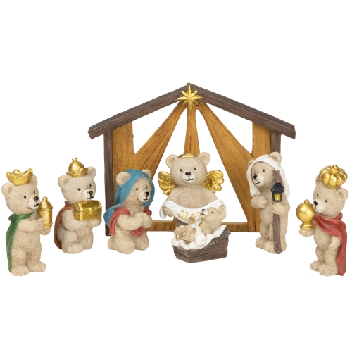 Bears Christmas Nativity Set - 4.5" - 8-Piece