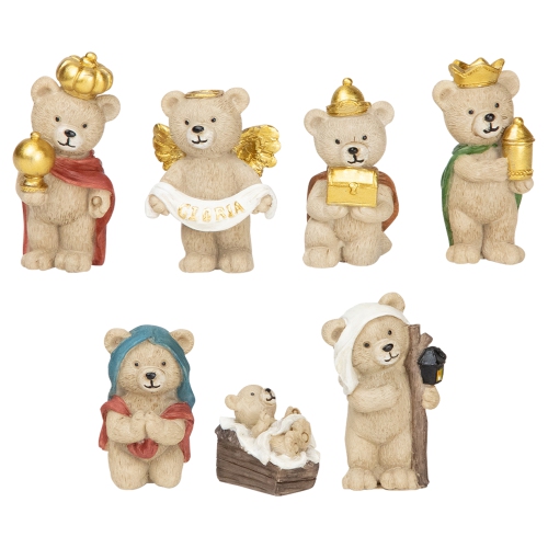 Bears Christmas Nativity Set - 4.5" - 8-Piece