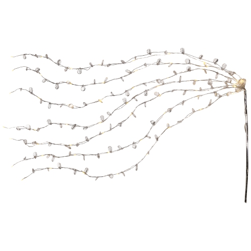 LED Lighted Willow Branch Christmas Spray - 40" - Silver - Warm White